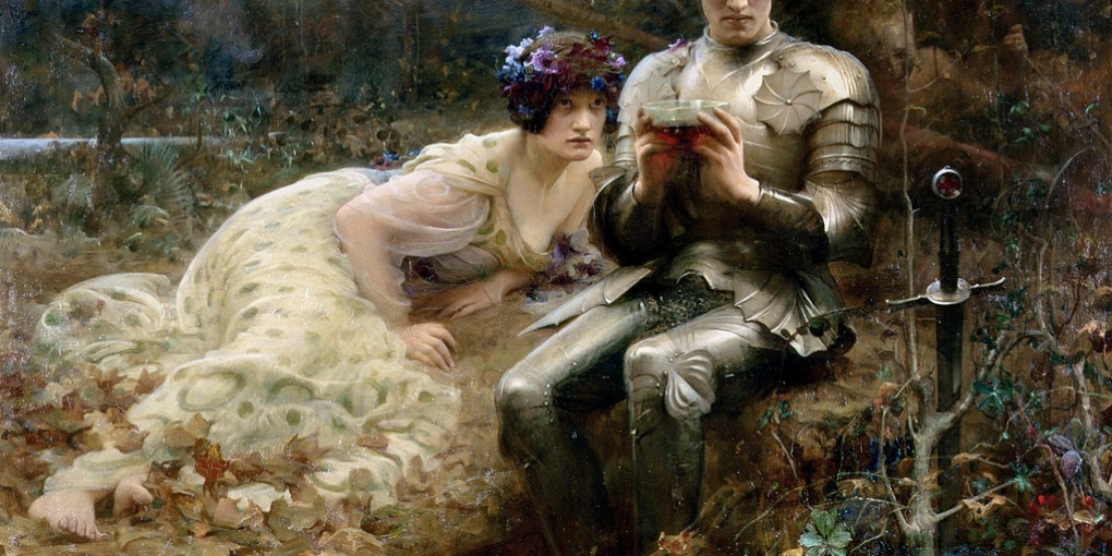 The Temptation of Sir Percival by the English Classicist painterArthur Hacker