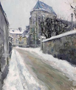 Street with snow in Meudon, 1893
